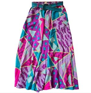 New Campus Casuals of California 80s Maxi Skirt Abstract Bold Colors